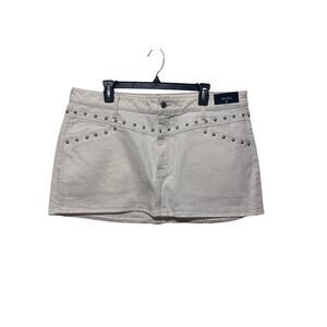 NWT Abercrombie & Fitch Studded Mini Jean Denim Skirt 33